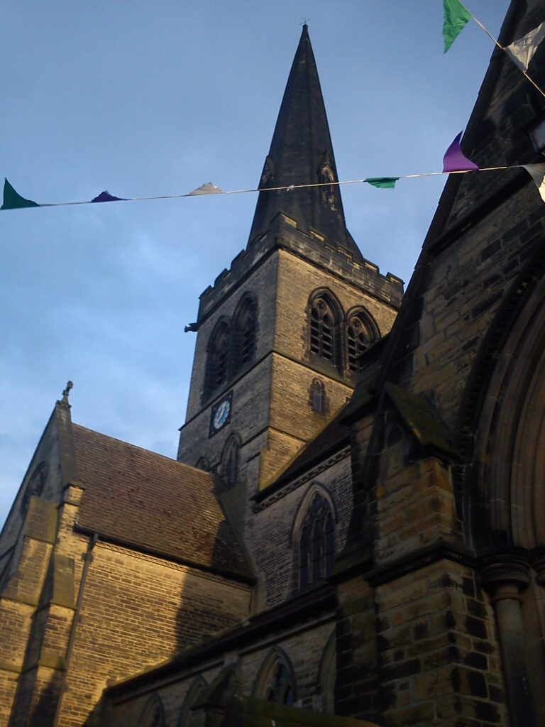 Outside of church showing tower